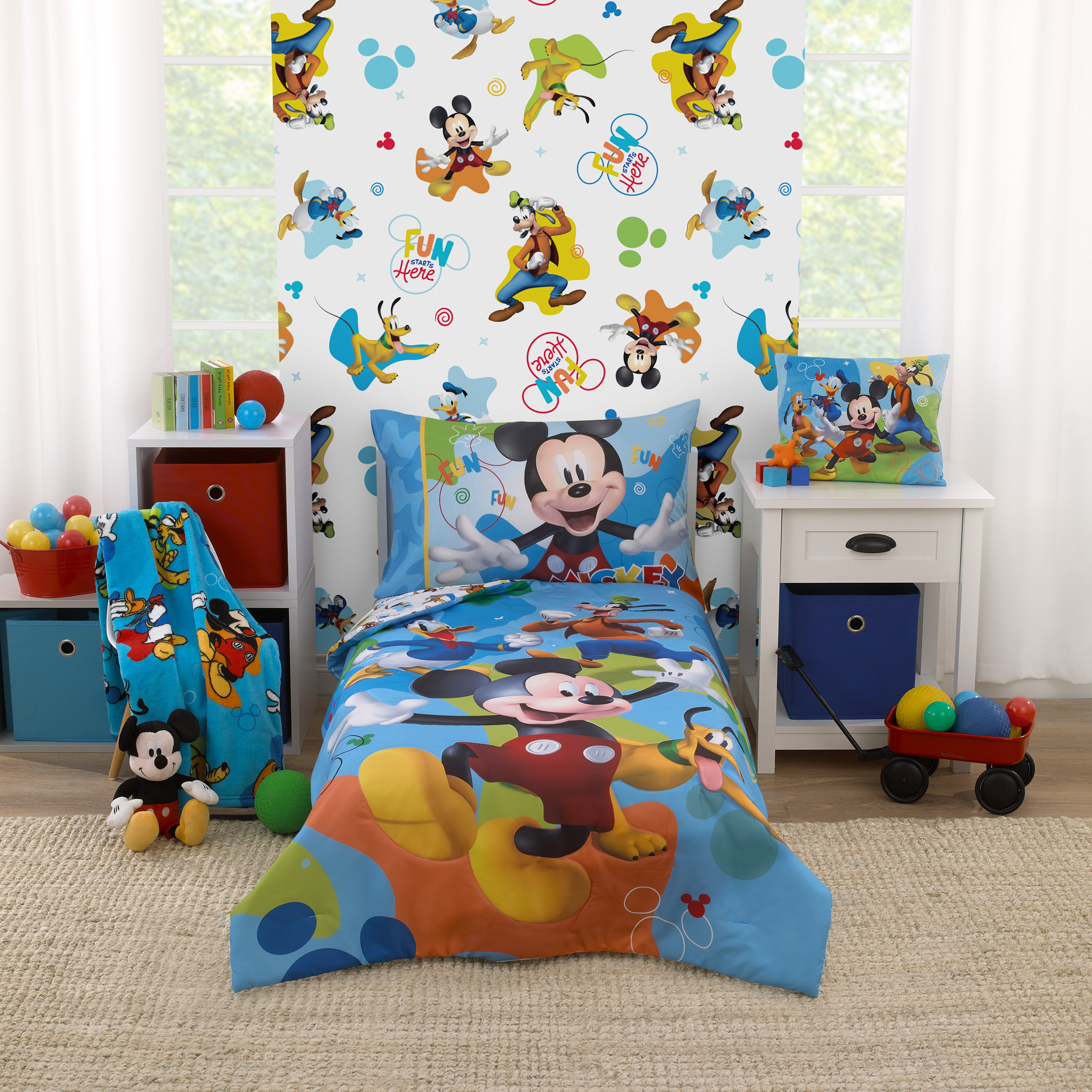 Disney Mickey Mouse Fun Starts Here Toddler Collec Disney Pixar Toddler Bedding Set Wayfair